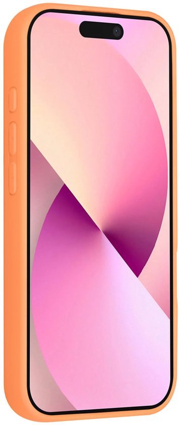 iPhone 16 Hoesjes Schokbestendige Siliconen Backcover met Ringstandaard - Tangerine Orange-Ilumina Benelux