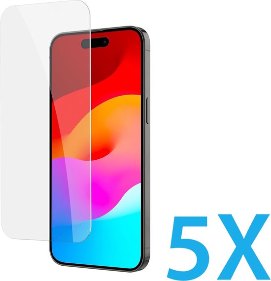 iPhone 16 Plus Screenprotector Gehard 9H – Anti-kras – 5-Pack Tempered Glas-Ilumina Benelux
