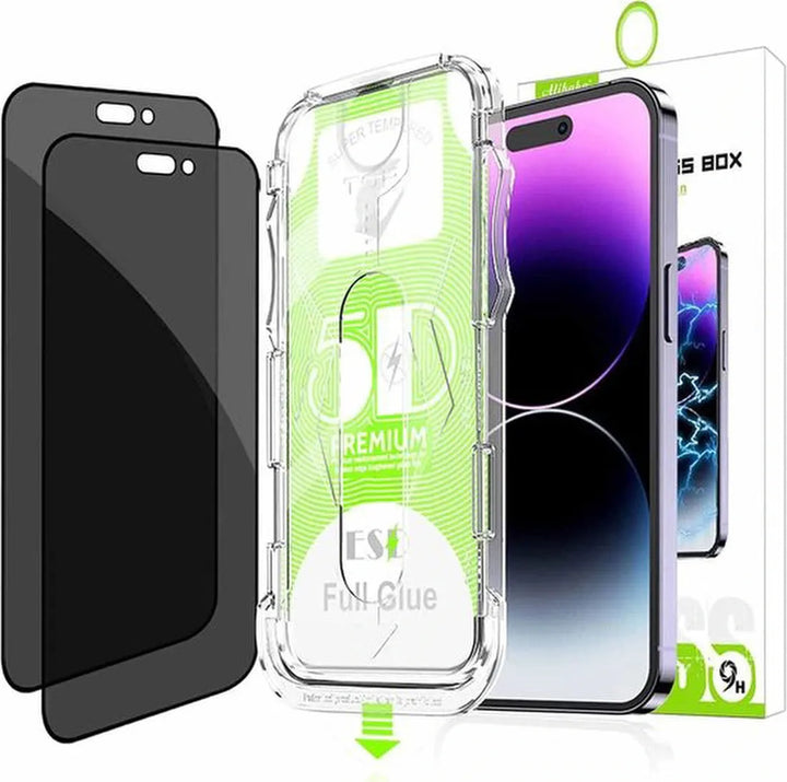 iPhone 16 – Privacy Screenprotector Met Montageframe – 9H Gehard Glas – 2-Pack-Ilumina Benelux