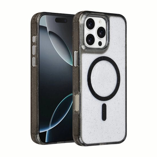 iPhone 16 Pro Hoesjes - Magsafe - Glitter Design - Zwart-Ilumina Benelux
