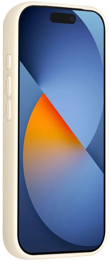 iPhone 16 Pro Hoesjes Schokbestendige Siliconen Backcover met Ringstandaard - Antique White-Ilumina Benelux