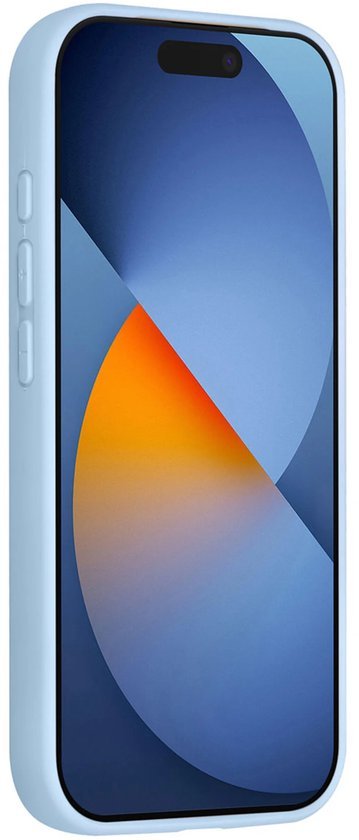 iPhone 16 Pro Hoesjes Schokbestendige Siliconen Backcover met Ringstandaard - Baby Blue-Ilumina Benelux