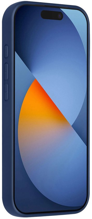 iPhone 16 Pro Hoesjes Schokbestendige Siliconen Backcover met Ringstandaard - Navy Blue-Ilumina Benelux