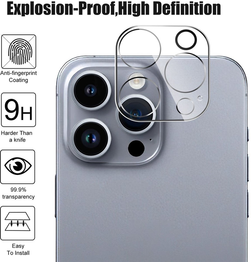 iPhone 16 Pro Max – Camera Lens Protector & Screenprotector – 9H Gehard Glas – 2-Pack-Ilumina Benelux
