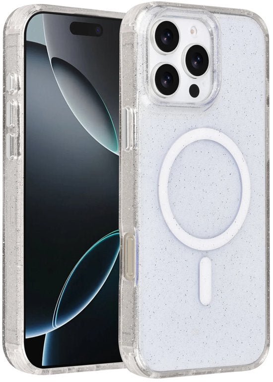 iPhone 16 Pro Max Hoesjes - Magsafe - Glitter Design - Transparant-Ilumina Benelux