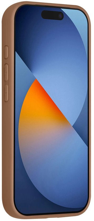 iPhone 16 Pro Max Hoesjes Schokbestendige Siliconen Backcover met Ringstandaard - Desert Brown-Ilumina Benelux