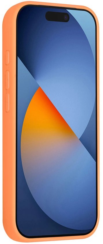 iPhone 16 Pro Max Hoesjes Schokbestendige Siliconen Backcover met Ringstandaard - Tangerine Orange-Ilumina Benelux