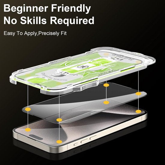 iPhone 16 Pro Max – Met Montageframe – 9H Gehard Glas – Tempered Glas – 2-Pack-Ilumina Benelux