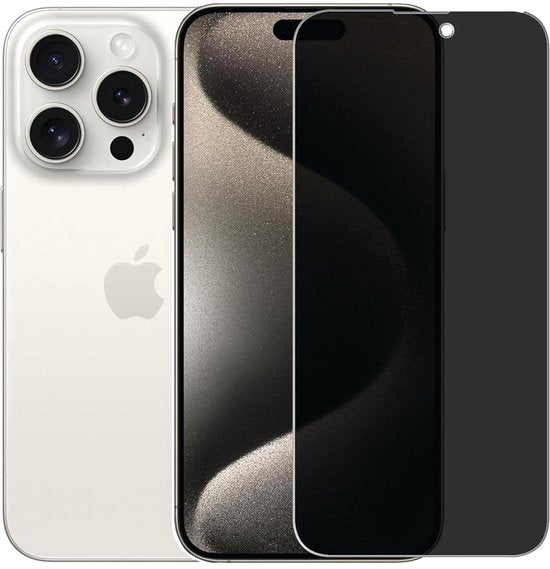 iPhone 16 Pro – Privacy Screenprotector – 9H Gehard Glas – 2-Pack-Ilumina Benelux