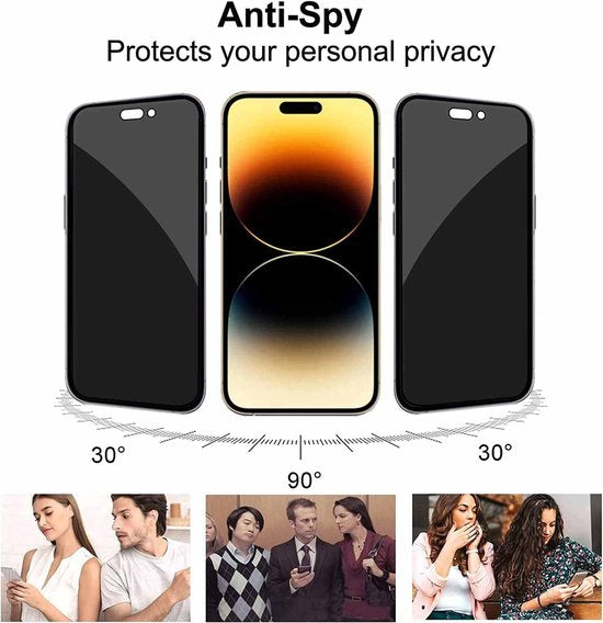 iPhone 16 Pro – Privacy Screenprotector Met Montageframe – 9H Gehard Glas – 2-Pack-Ilumina Benelux