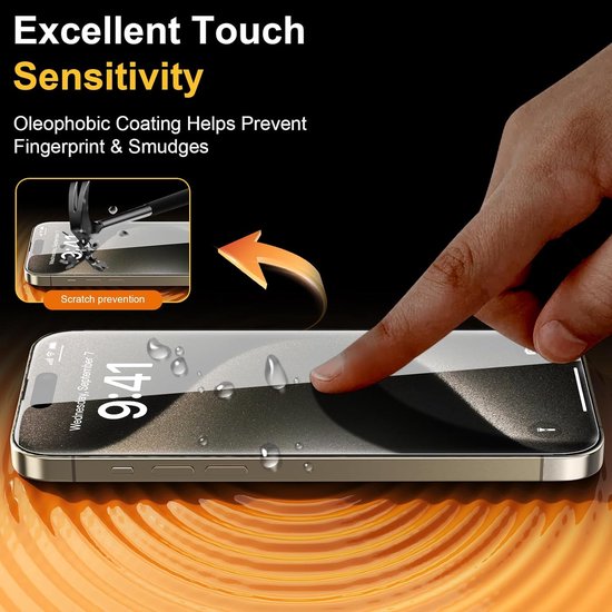 iPhone 16 Screenprotector Gehard 9H – Met Montageframe – 2-Pack-Ilumina Benelux