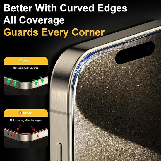 iPhone 16 Screenprotector Gehard 9H – Met Montageframe – 2-Pack-Ilumina Benelux