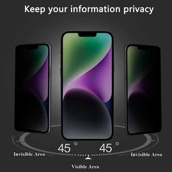 iPhone 16E – Privacy Screenprotector – 9H Gehard Glas – 3-Pack-Ilumina Benelux