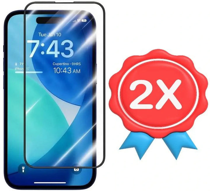 iPhone 17 Air Screenprotector Full Cover – 9H Gehard Glas – 2-Pack-Ilumina Benelux