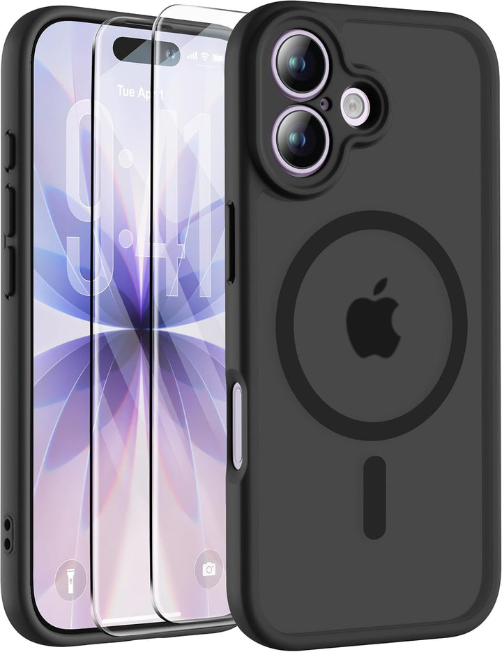 iPhone 17 Hoesje – MagSafe Case Zwart met 2 Screenprotectors & Camerabescherming-Ilumina Benelux