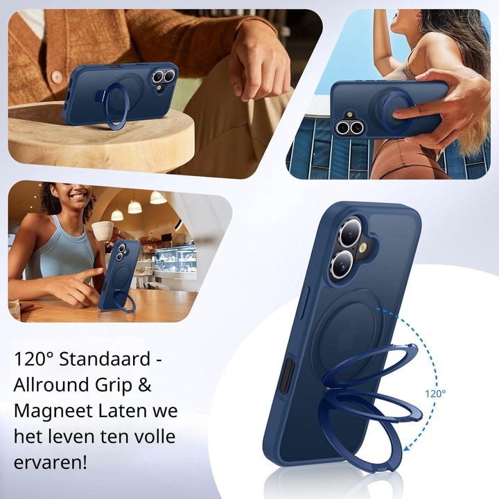 iPhone 17 Hoesjes MagSafe Case - Schokbestendig - Anti-Vingerafdruk - Blauw-Ilumina Benelux
