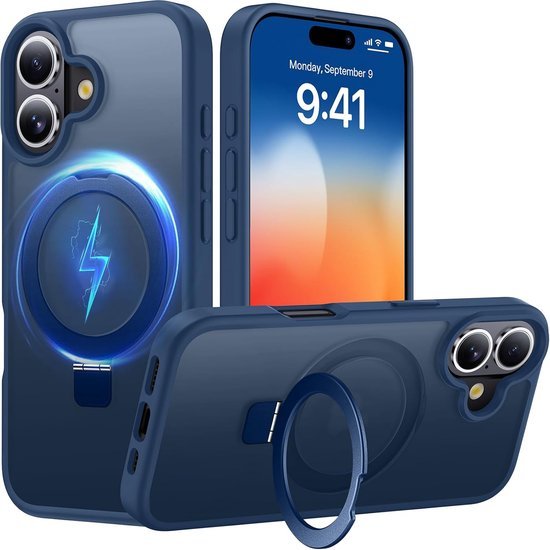 iPhone 17 Hoesjes MagSafe Case - Schokbestendig - Anti-Vingerafdruk - Blauw-Ilumina Benelux