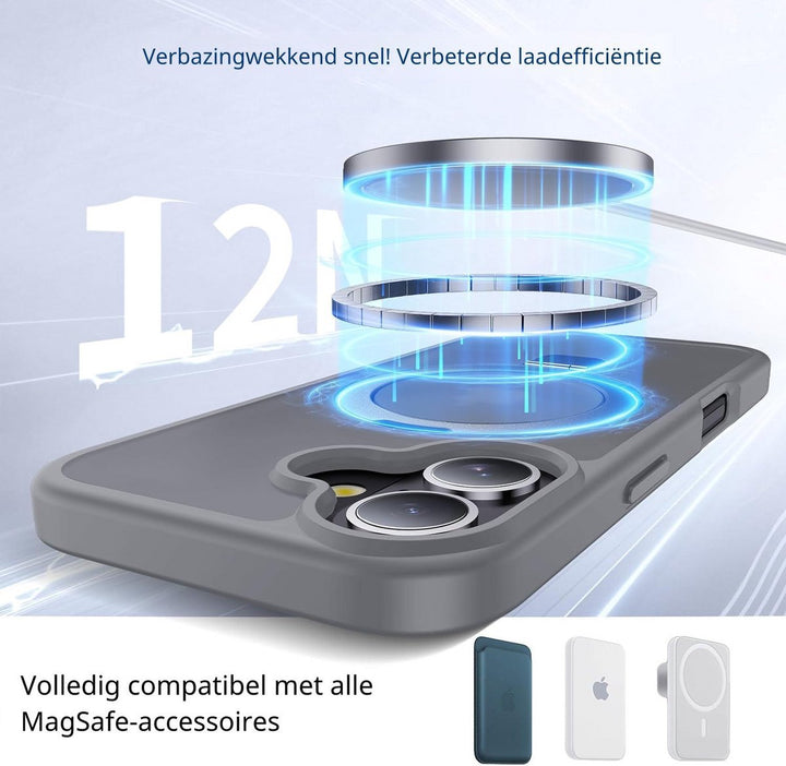 iPhone 17 Hoesjes MagSafe Case - Schokbestendig - Anti-Vingerafdruk - Grijs-Ilumina Benelux
