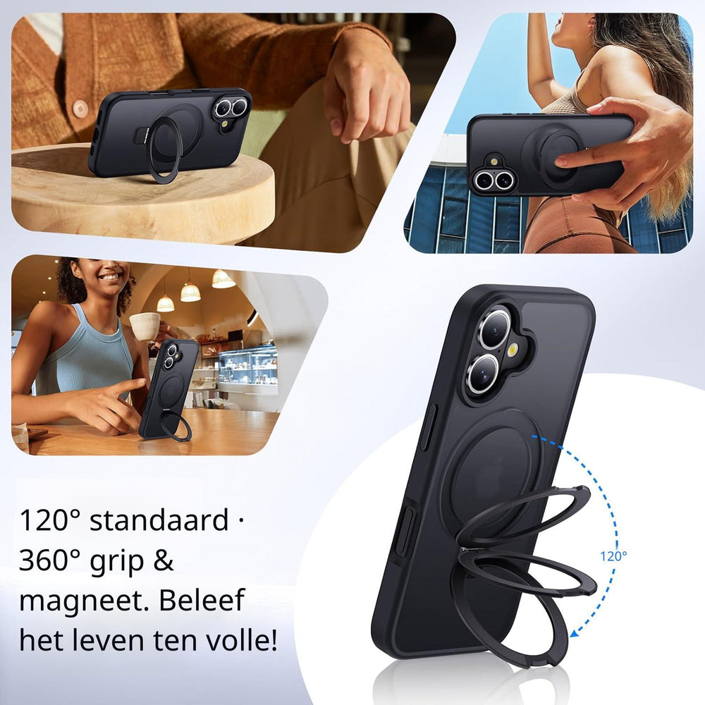 iPhone 17 Hoesjes MagSafe Case - Schokbestendig - Anti-Vingerafdruk - Zwart-Ilumina Benelux