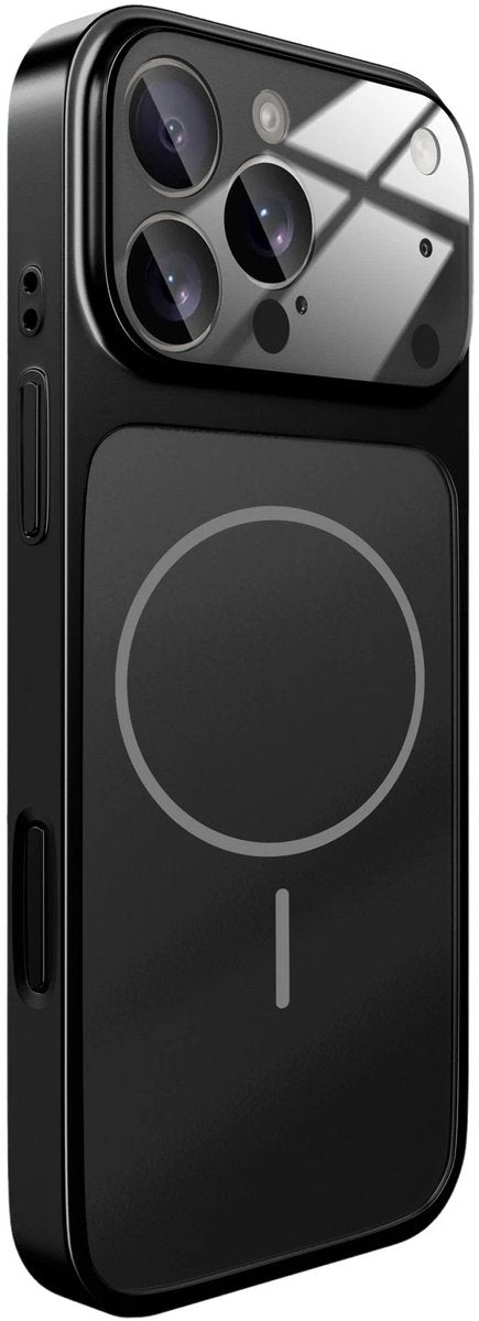 iPhone 14 Pro Hoesjes met Lensbescherming – Matglas - Magsafe Backcover - Zwart-Ilumina Benelux