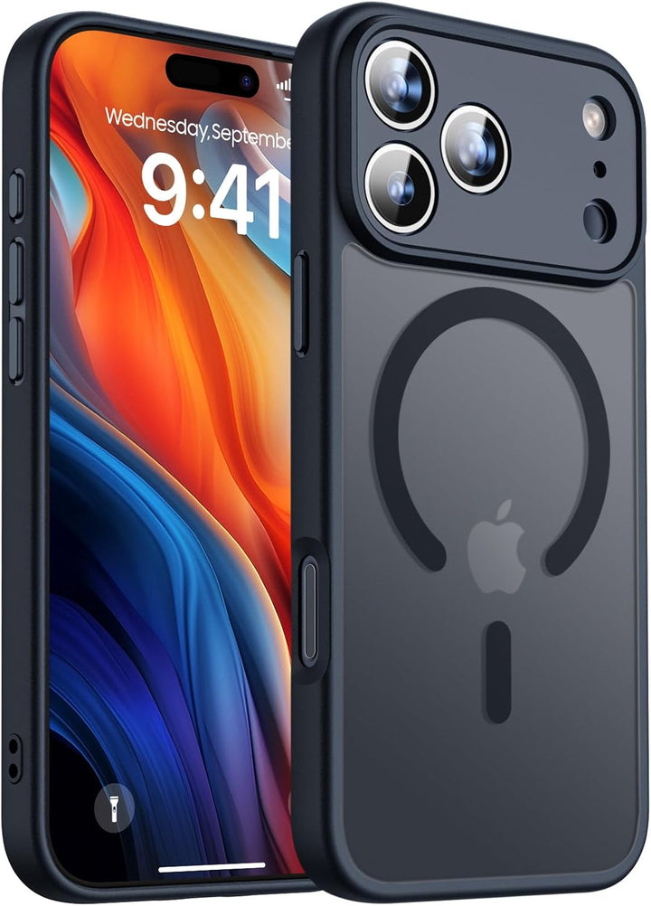 iPhone 17 Pro Hoesje – MagSafe Case Mat Zwart met Lensbescherming-Ilumina Benelux