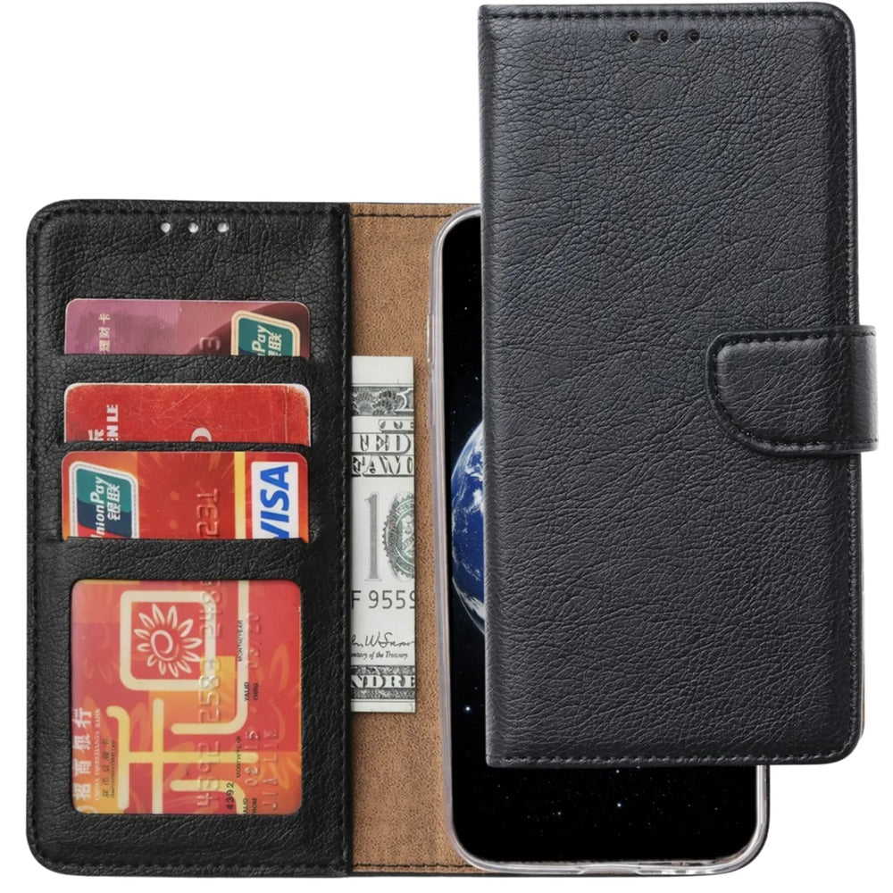 iPhone 16 Pro Hoesjes – Bookcase – Magneetsluiting – Inclusief Screenprotector – Zwart-Ilumina Benelux