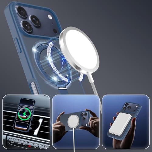 iPhone 17 Pro Hoesjes MagSafe Case - Schokbestendig - Anti-Vingerafdruk - Blauw-Ilumina Benelux