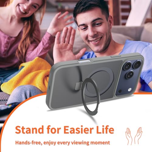 iPhone 17 Pro Hoesjes MagSafe Case - Schokbestendig - Anti-Vingerafdruk - Grijs-Ilumina Benelux
