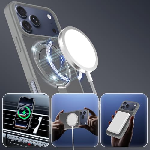 iPhone 17 Pro Hoesjes MagSafe Case - Schokbestendig - Anti-Vingerafdruk - Grijs-Ilumina Benelux