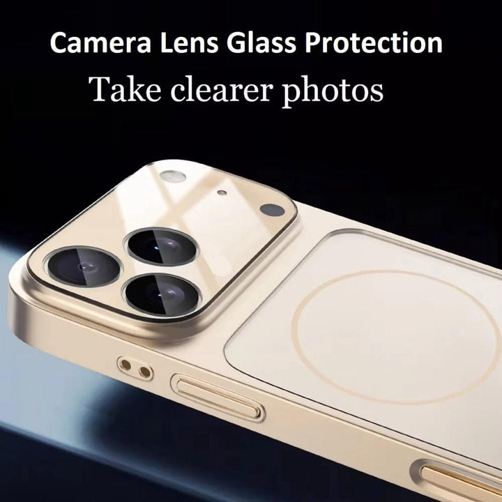 iPhone 15 Pro Hoesjes met Lensbescherming – Matglas - Magsafe Backcover -Oranje-Ilumina Benelux