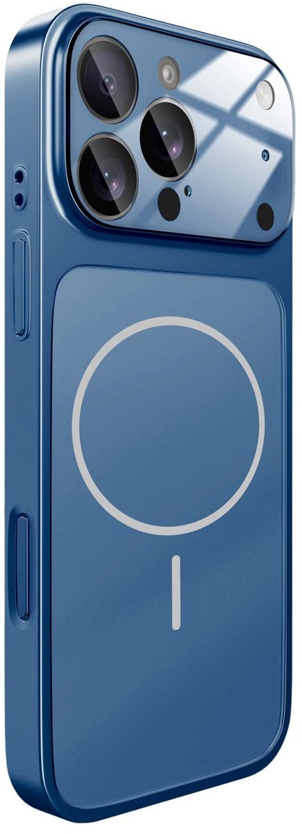iPhone 14 Pro Hoesjes met Lensbescherming – Matglas - Magsafe Backcover -Blauw-Ilumina Benelux