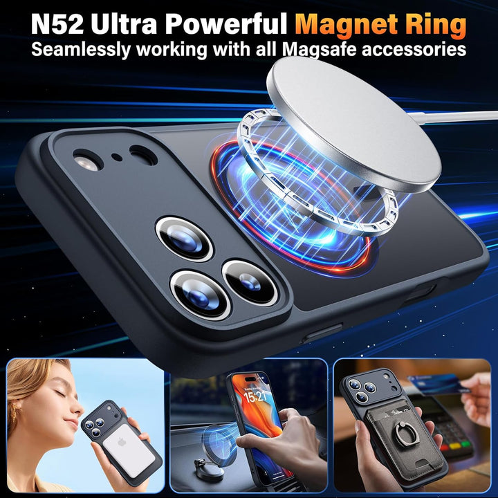 iPhone 17 Pro Max Hoesje – MagSafe Case Zwart met 2 Screenprotectors & Camerabescherming-Ilumina Benelux