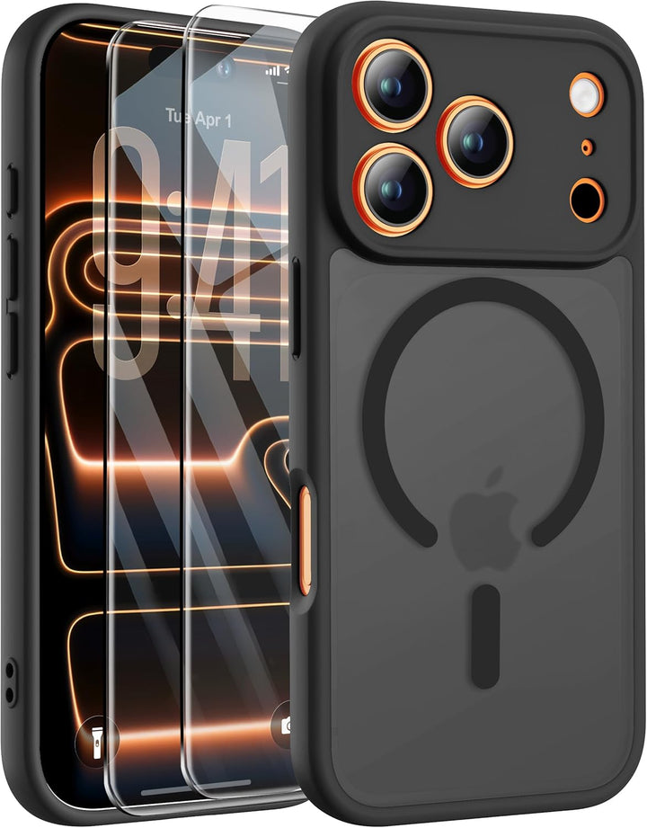 iPhone 17 Pro Max Hoesje – MagSafe Case Zwart met 2 Screenprotectors & Camerabescherming-Ilumina Benelux
