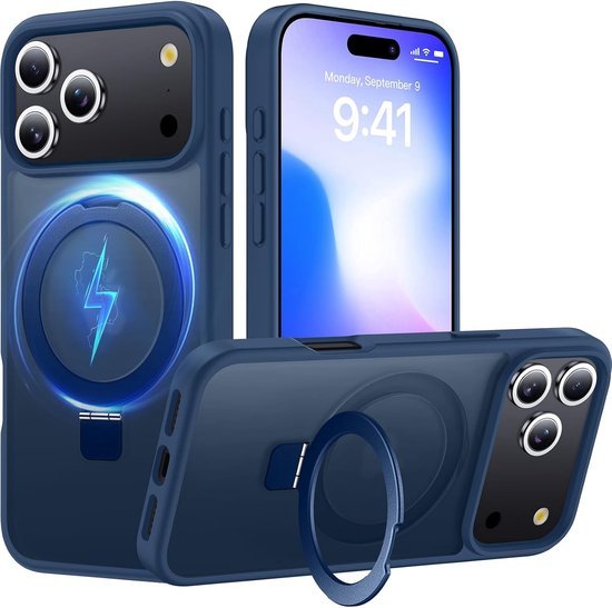 iPhone 17 Pro Max Hoesjes MagSafe Case - Schokbestendig - Anti-Vingerafdruk - Blauw-Ilumina Benelux