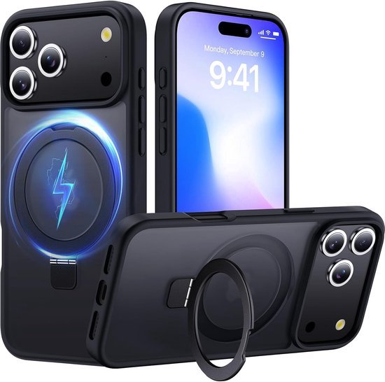 iPhone 17 Pro Max Hoesjes MagSafe Case - Schokbestendig - Anti-Vingerafdruk - Zwart-Ilumina Benelux