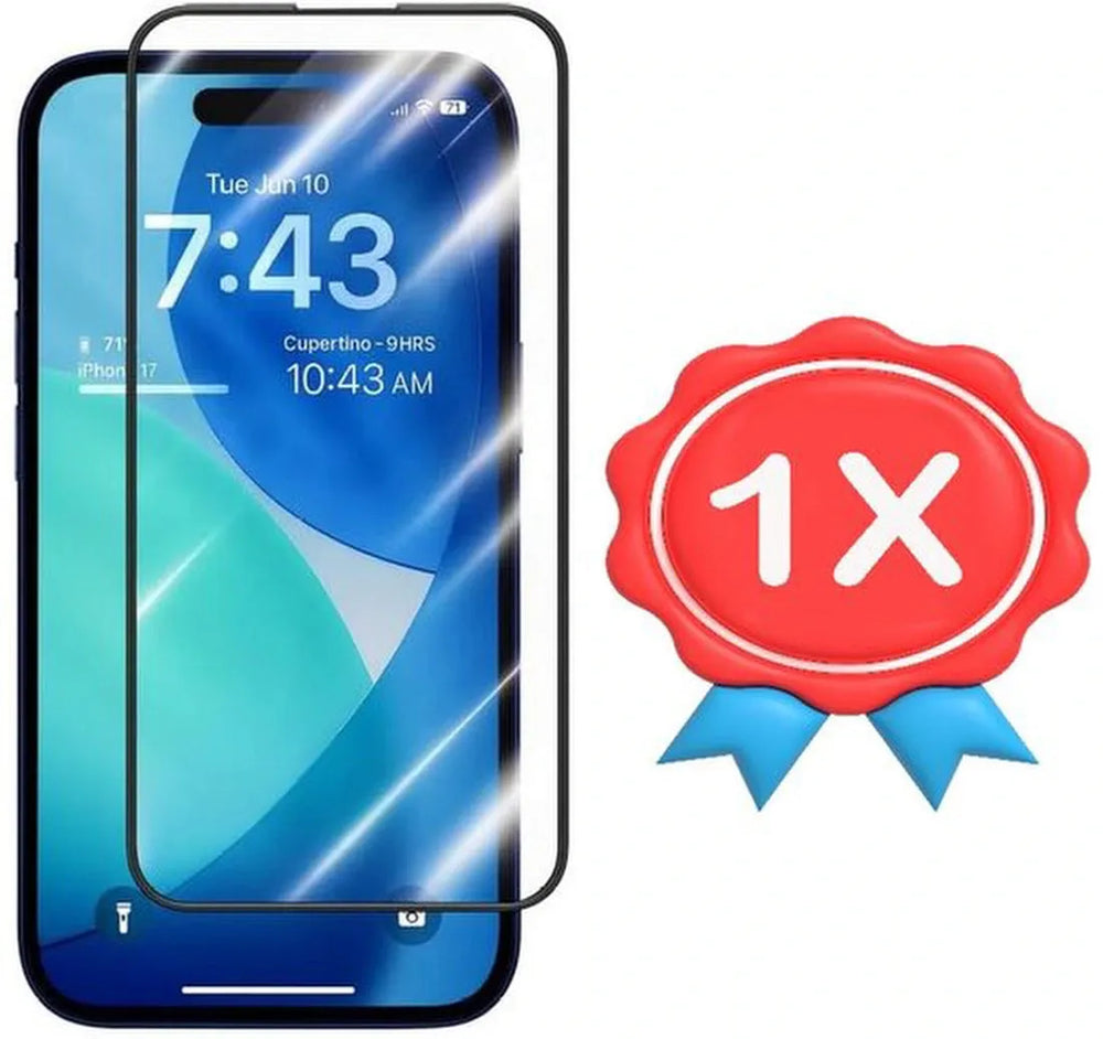 iPhone 17 Pro Screenprotector Full Cover Screenprotector Gehard 9H – 1-Pack-Ilumina Benelux