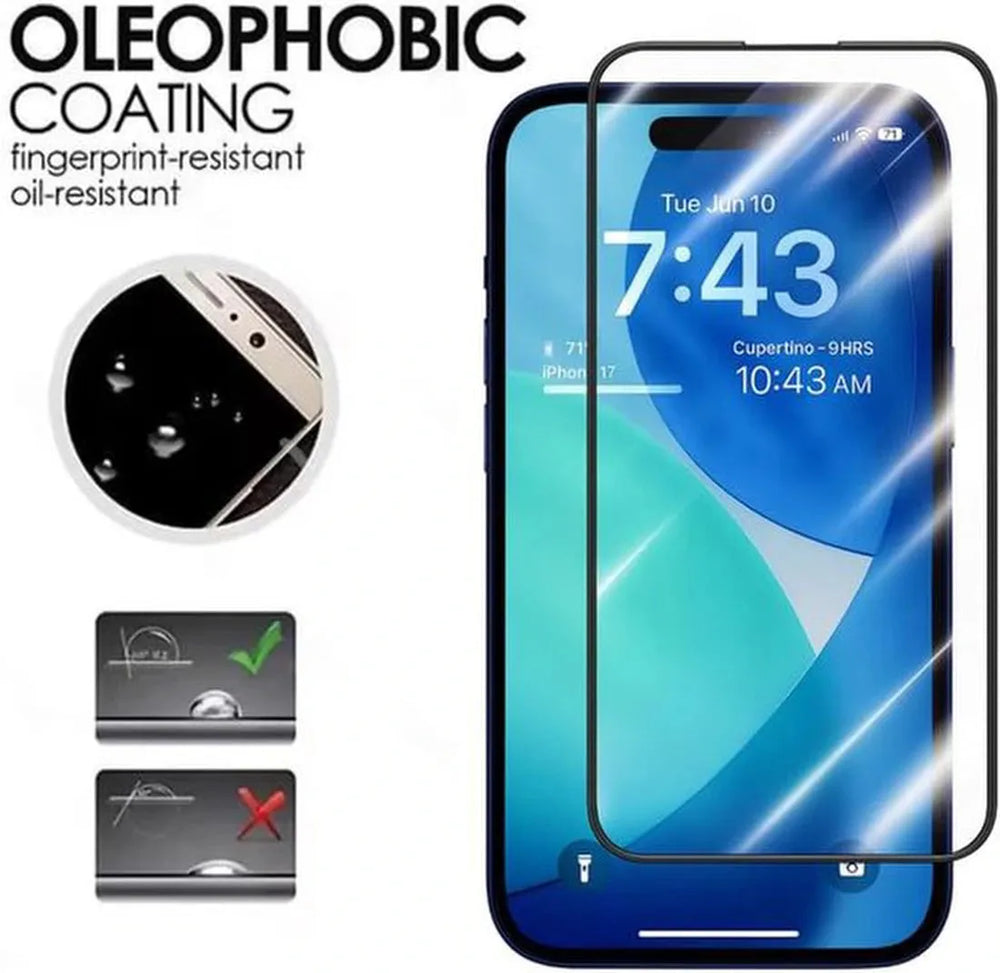 iPhone 17 Screenprotector Full Cover – 9H Gehard Glas – 3-Pack-Ilumina Benelux