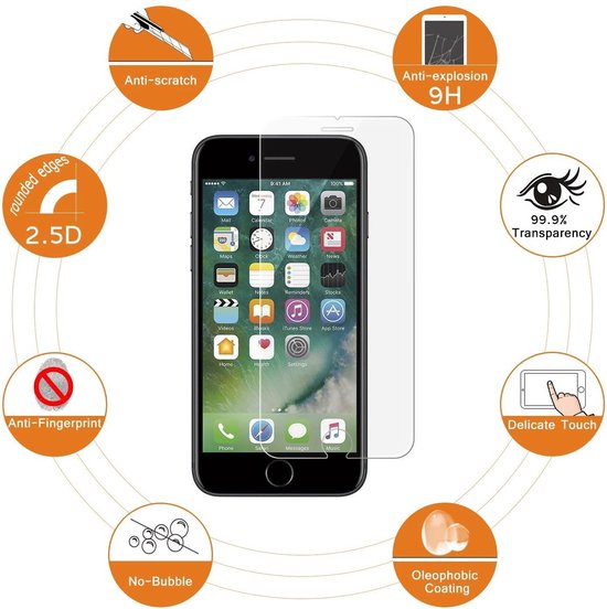iPhone 6/6S Screenprotector Gehard 9H – Anti-kras – Tempered Glas – 3-Pack-Ilumina Benelux
