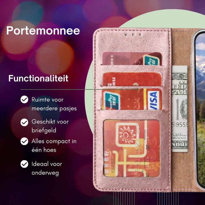 iPhone Air Hoesjes – Bookcase – Magneetsluiting – Inclusief 3x Screenprotector – Roségoud-Ilumina Benelux