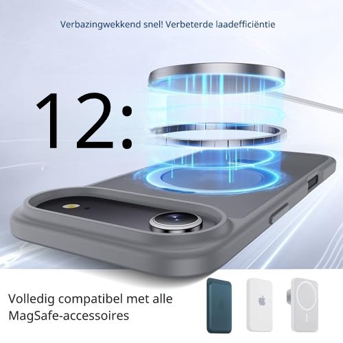 iPhone Air Hoesjes MagSafe Case - Schokbestendig - Anti-Vingerafdruk - Grijs-Ilumina Benelux