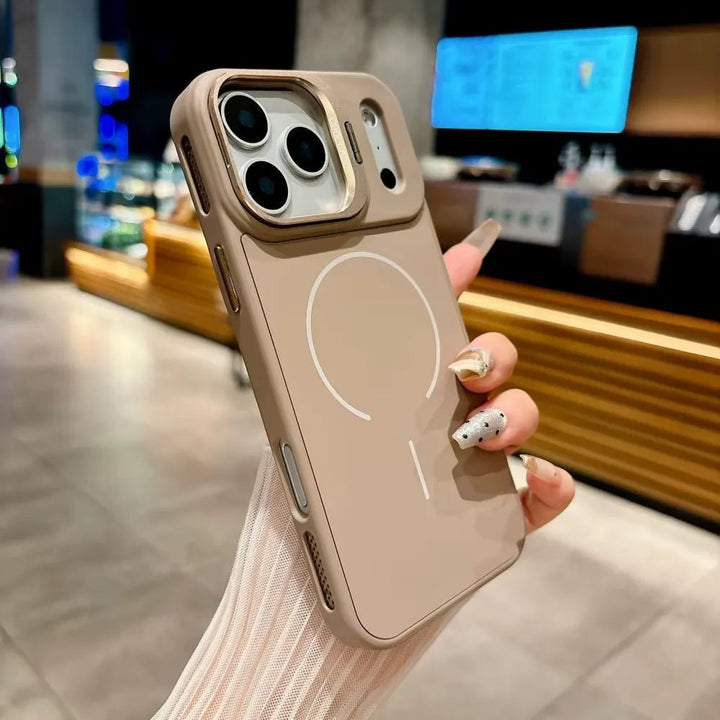 iPhone Air Hoesjes - MagSafe Case met Standaard en Lensbescherming - Goud-Ilumina Benelux