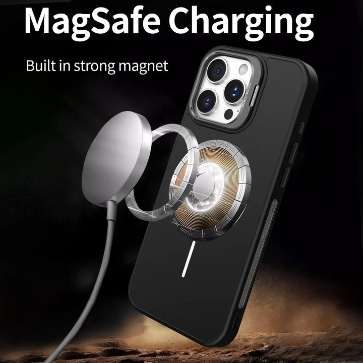 iPhone 17 Pro Max Hoesjes - MagSafe Case met Standaard en Lensbescherming - Blauw-Ilumina Benelux