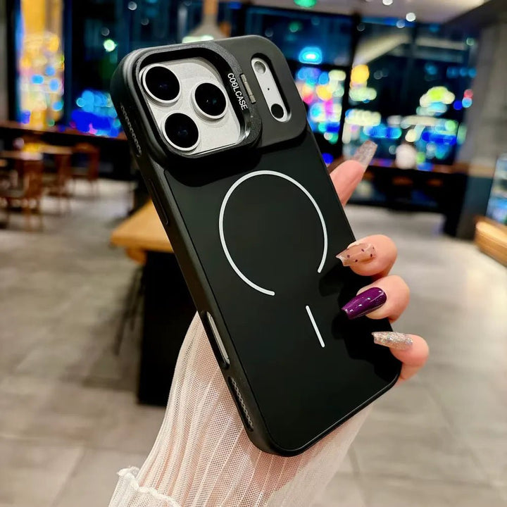 iPhone Air Hoesjes - MagSafe Case met Standaard en Lensbescherming - Zwart-Ilumina Benelux