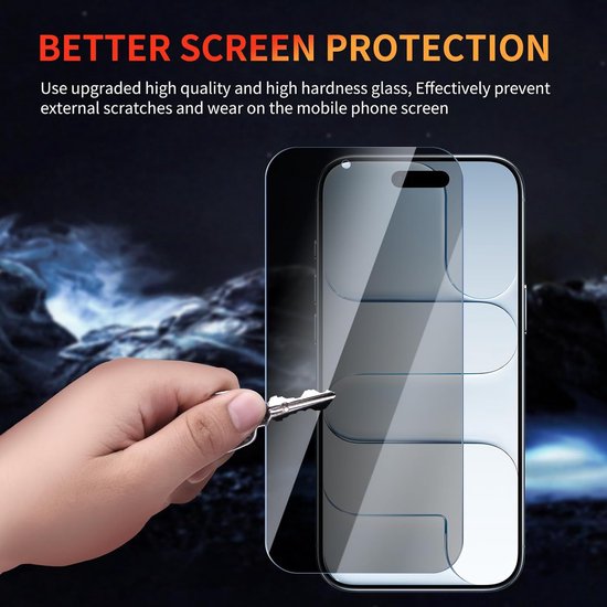 iPhone Air – Privacy Screenprotector – 9H Gehard Glas – 3-Pack-Ilumina Benelux