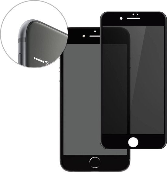 iPhone SE 2020/SE 2022/iPhone 7/8 Screenprotector Full Cover – Anti Spy – 9H Gehard Glas – Zwart-Ilumina Benelux