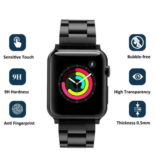 iWatch 38mm – Gehard Glas Screenprotector Full Cover-Ilumina Benelux
