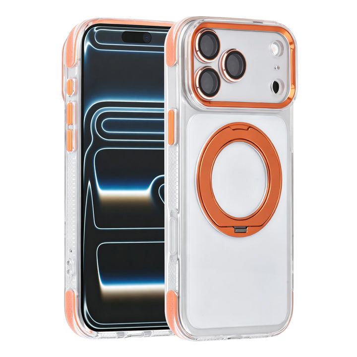 TUNIQ iPhone 18 Pro Max MagSafe Hoesje met 360 graden standaard - Oranje