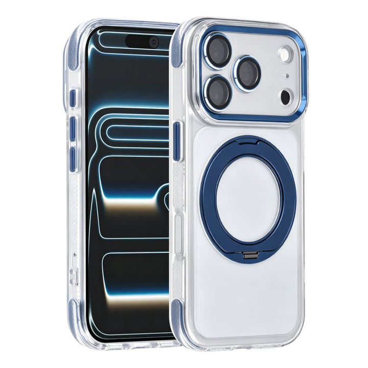 TUNIQ iPhone 18 Pro MagSafe Hoesje met 360 graden standaard - Donkerblauw