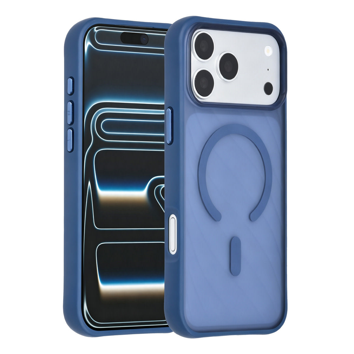 TUNIQ iPhone 18 Pro Max MagSafe Hoesje met patroon en Skin Touch - Donkerblauw