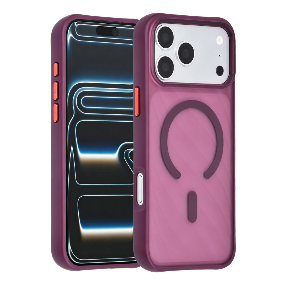 TUNIQ iPhone 18 Pro Max MagSafe Hoesje met patroon en Skin Touch - Bordeaux